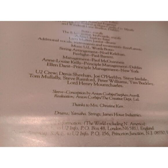 U2 1984 ISLAND RECORDS 90231 THE UNFORGETTABLE FIRE PLAYED Vinyl Record LP RARE - Picture 10 of 16